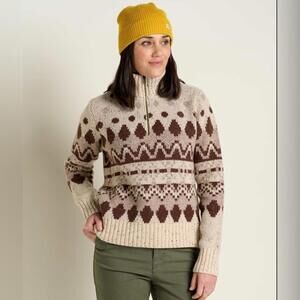 LAST ONE! NWT Toad&Co S Ethically Sourced Wool Blend 1/4 Zip Wilde Sweater Small